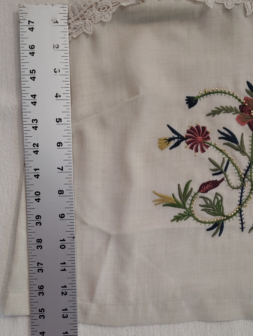 Badgley Mischka Embroidered Linen Boho Cottagecore Tank M - Picture 13 of 14
